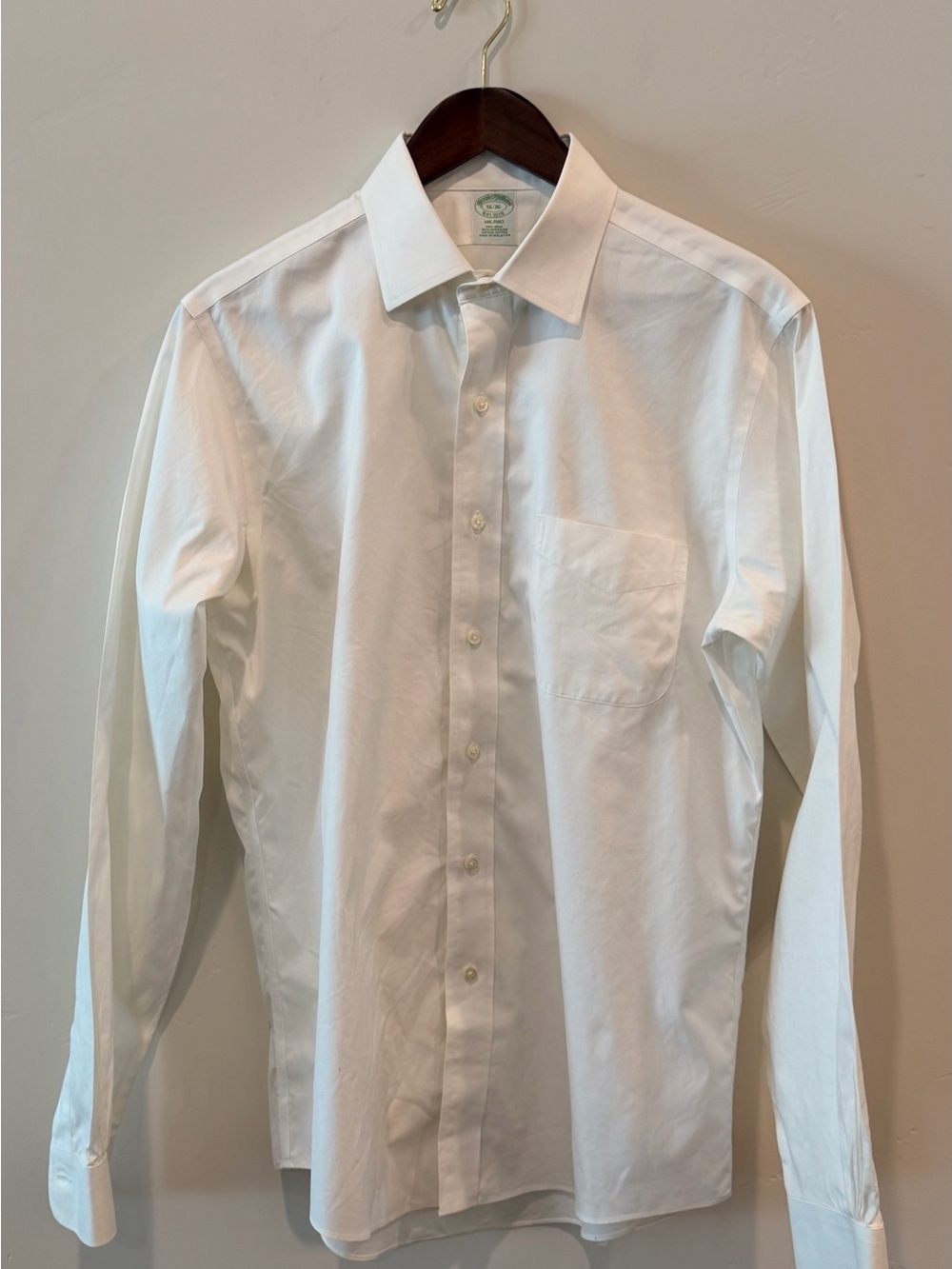 Brooks Brothers Milano White Supima Cotton Dress Shirt – 16/36